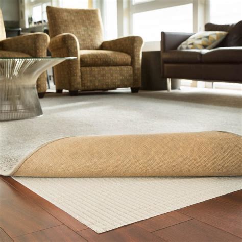 Its not the thickest rug pad out there but it still offers some cushioning. . Home depot rug pad